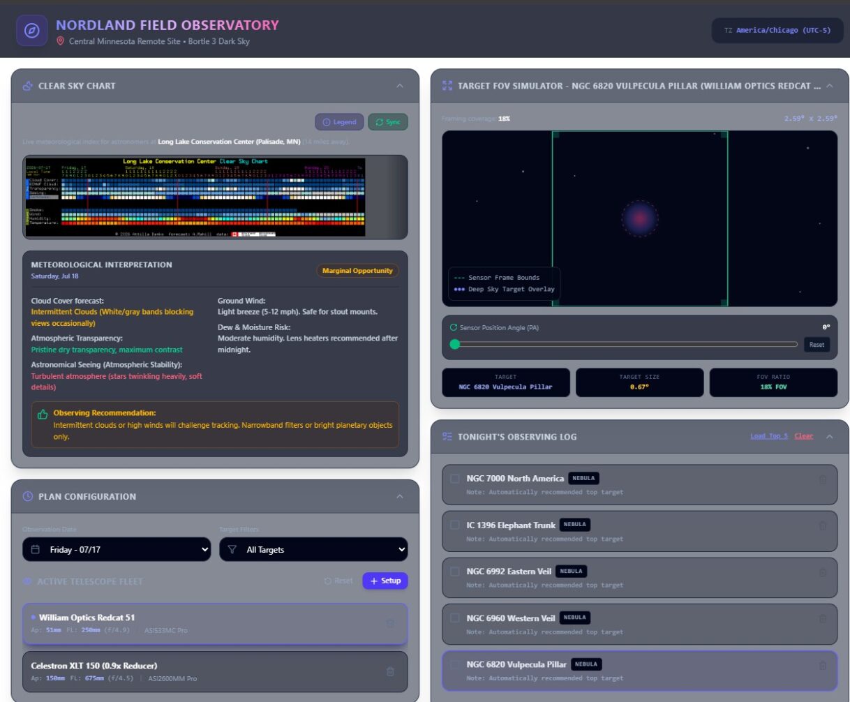 Nordland Field Observatory Planning App